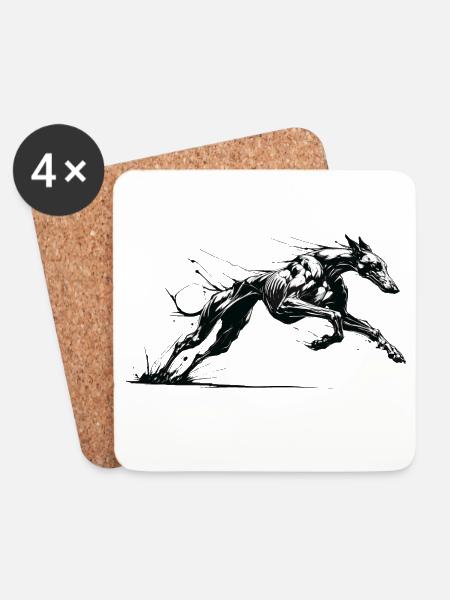 Galgo Ink 01 - Untersetzer (4er-Set) - Weiß