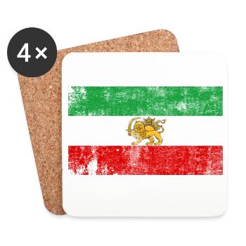Iran Old Flag Grunge Retro VIntage - Coasters (set of 4) - white - Front