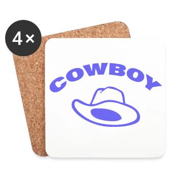 Cow-boy - Dessous de verre (lot de 4) - blanc - Devant