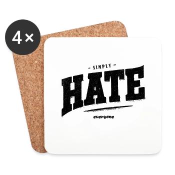 SImply hate everyone - Untersetzer (4er-Set) - Weiß - Vorne