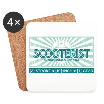Passionnés de scooter Vintage Rays - Dessous de verre (lot de 4) - blanc - Devant