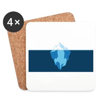 Eisberg Minimal Blau Design - Dessous de verre (lot de 4) - blanc - Devant