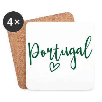 Portugal – Heart of Women, Love Portugal - Coasters (set of 4) - white - Front