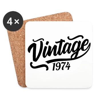 1974 Born in 1974, 56th birthday - Coasters (set of 4) - white - Front