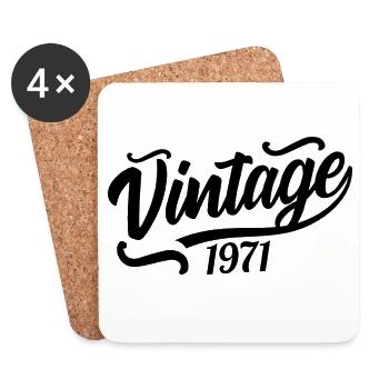 1971 Jahrgang 1971, 56.Geburtstag  - Untersetzer (4er-Set) - Weiß - Vorne