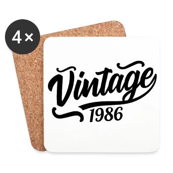 1986 Born in 1986, 56th birthday - Coasters (set of 4) - white - Front