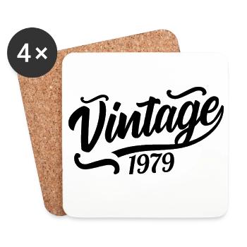 1979 Born in 1979, 56th birthday - Coasters (set of 4) - white - Front