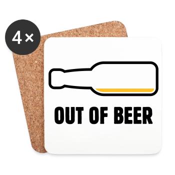 À court de bière (Bière / Bière / Bière / Buveur de bière POS 2C) - Dessous de verre (lot de 4) - blanc - Devant