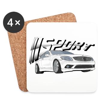 Rennsport-Silhouette cls - Untersetzer (4er-Set) - Weiß - Vorne