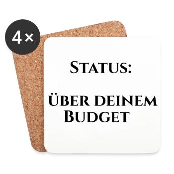 Status: Über deinem Budget - Untersetzer (4er-Set) - Weiß - Vorne