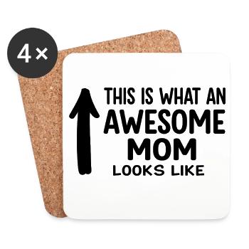 So Sieht Eine Tolle Mutter Aus Mama Geschenk - Untersetzer (4er-Set) - Weiß - Vorne
