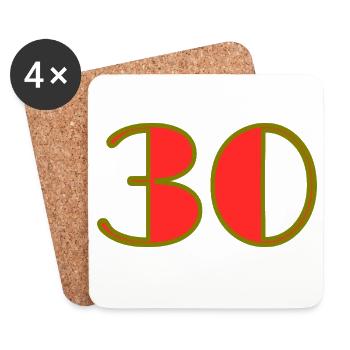 30. 30 YEARS. 30th ANNIVERSARY. 30 YEARS ANNIVERSARY. - Coasters (set of 4) - white - Front