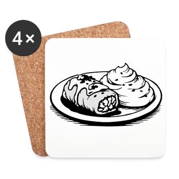 Wrap de chou Golubzi avec purée de pommes de terre - Dessous de verre (lot de 4) - blanc - Devant