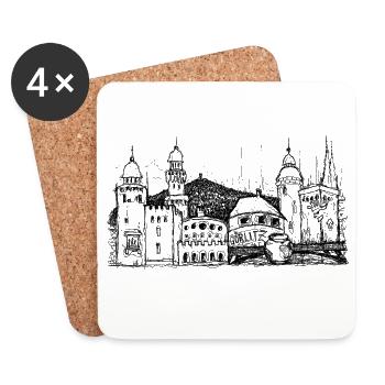 Görlitz Skyline - Untersetzer (4er-Set) - Weiß - Vorne