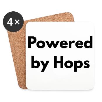 Powered by Hops - Coasters (set of 4) - white - Front