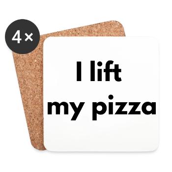Ich hebe meine Pizza hoch - Untersetzer (4er-Set) - Weiß - Vorne