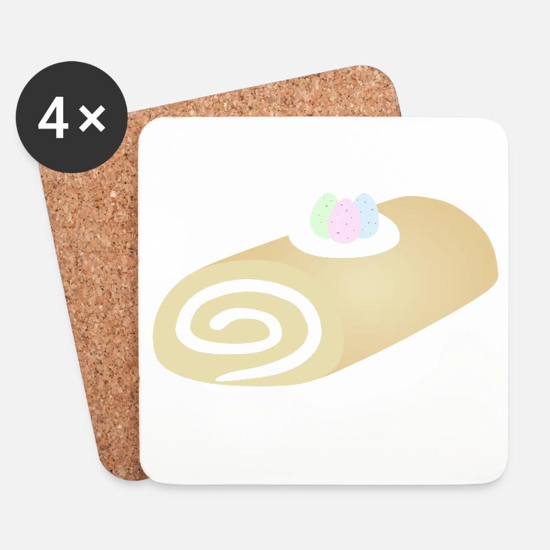 Easter Pastel Swirl Roll - Coasters (set of 4) - white