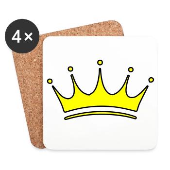 Krone Symbol - Untersetzer (4er-Set) - Weiß - Vorne