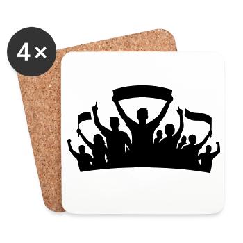 Silhouette du groupe de fans - Dessous de verre (lot de 4) - blanc - Devant
