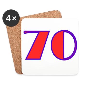 70. 70 YEARS. 70th ANNIVERSARY. 70 YEARS ANNIVERSARY. - Coasters (set of 4) - white - Front