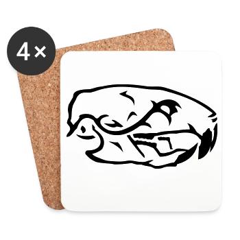 Crâne de Rat - Dessous de verre (lot de 4) - blanc - Devant