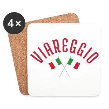 Viareggio Crossed Italian Flags  - Coasters (set of 4) - white - Front