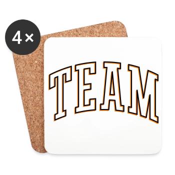 Team Outline - Coasters (set of 4) - white - Front