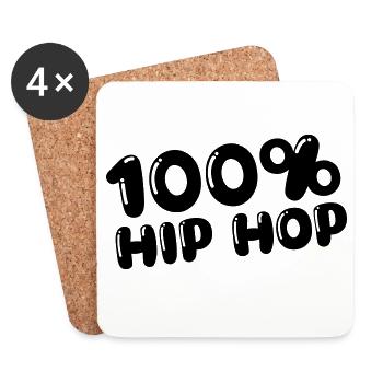 100 % Hip Hop - Dessous de verre (lot de 4) - blanc - Devant