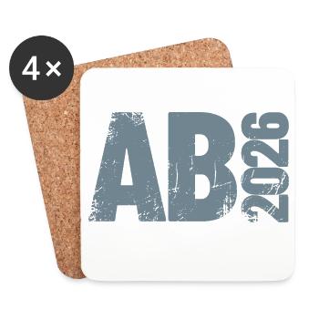 Abi 2026 - Abitur - Gift | minimal design - Coasters (set of 4) - white - Front