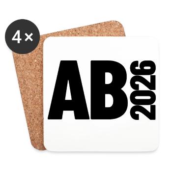 Abi 2026 - Abitur - Gift | minimal design - Coasters (set of 4) - white - Front