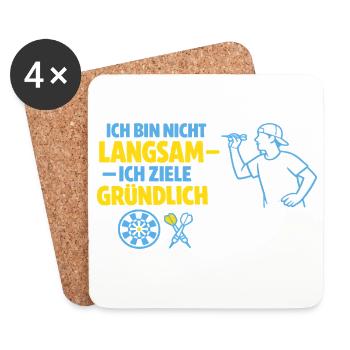 Nicht langsam – gründlich zielen - Untersetzer (4er-Set) - Weiß - Vorne