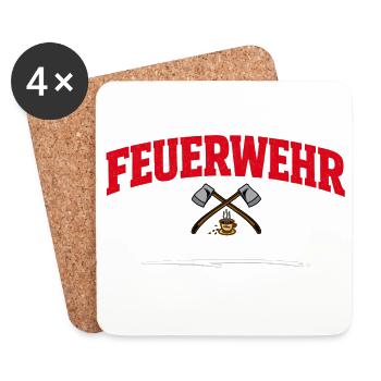 lustiger Feuerwehr Spruch für den Feuerwehrmann - Untersetzer (4er-Set) - Weiß - Vorne