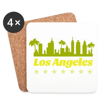 Skyline de Los Angeles - Dessous de verre (lot de 4) - blanc - Devant