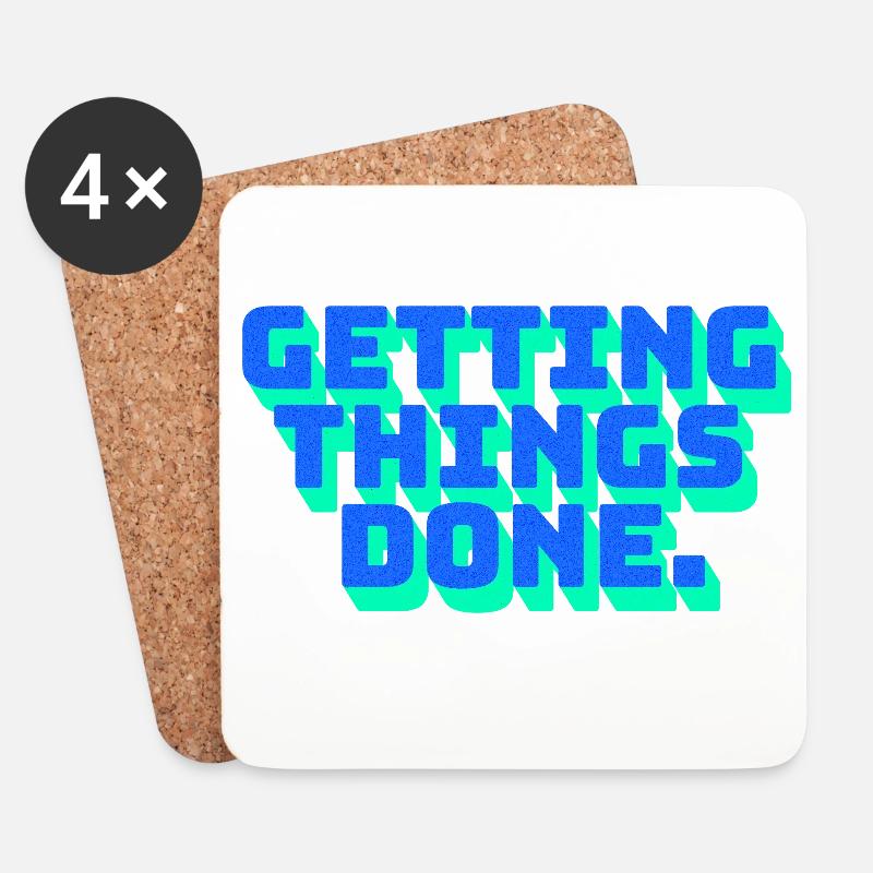 Fokus Motivation Getting Things Done - Untersetzer (4er-Set) - Weiß
