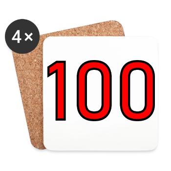 100. 100 JAHRE. 100-JÄHRIGES JUBILÄUM. GEBURTSTAG 100 - Untersetzer (4er-Set) - Weiß - Vorne