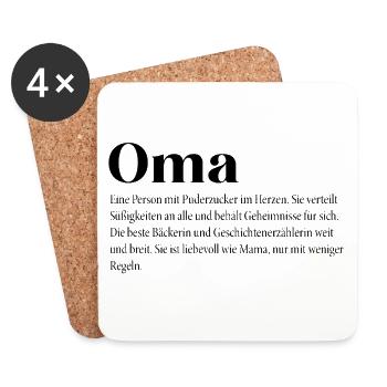 Oma - Untersetzer (4er-Set) - Weiß - Vorne