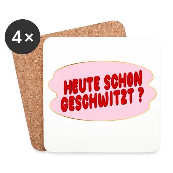 Schwitzen - Untersetzer (4er-Set) - Weiß - Vorne
