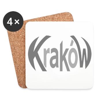 Krakau, Krakow Schriftzug  - Untersetzer (4er-Set) - Weiß - Vorne