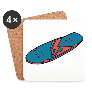 Skateboard Deck Urban Street - Untersetzer (4er-Set) - Weiß - Vorne