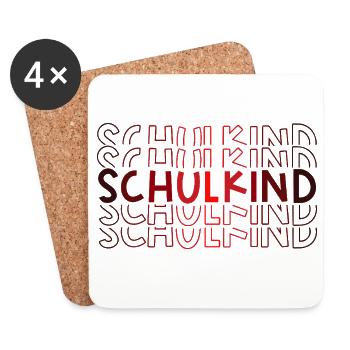 Schulkind Einschulung Schulanfang Erstklässler - Untersetzer (4er-Set) - Weiß - Vorne