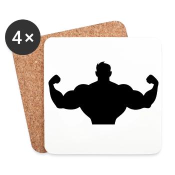 Strong man - Coasters (set of 4) - white - Front