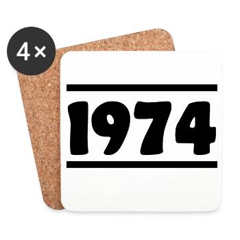 1974 Anniversaire 1974 - Dessous de verre (lot de 4) - blanc - Devant