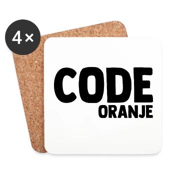Code Oranje - Nederland - Netherlands Niederlande - Untersetzer (4er-Set) - Weiß - Vorne