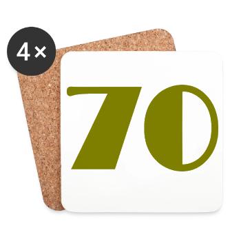 70. 70 YEARS. 70th ANNIVERSARY. 70 YEARS ANNIVERSARY. - Coasters (set of 4) - white - Front