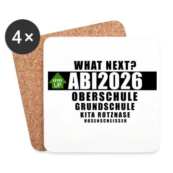 Abi 2026 - what next? - Untersetzer (4er-Set) - Weiß - Vorne