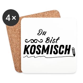 KOSMISCH – Spirituelles Geschenk Mode - Untersetzer (4er-Set) - Weiß - Vorne