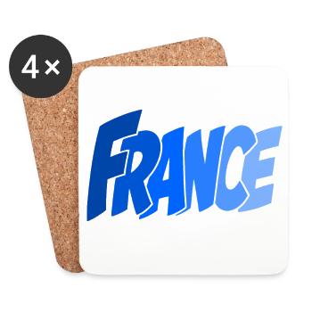 French Retro Lettering - Coasters (set of 4) - white - Front