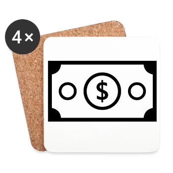 Dollar - Coasters (set of 4) - white - Front