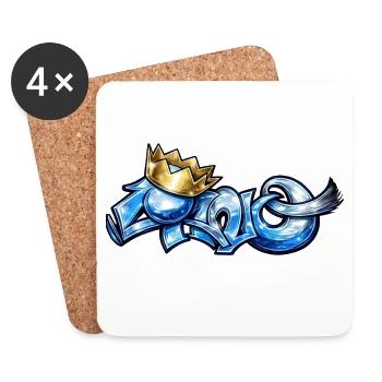 Bleu cano - Dessous de verre (lot de 4) - blanc - Devant