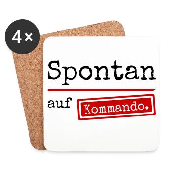 Spontan auf Kommando_weiss - Untersetzer (4er-Set) - Weiß - Vorne